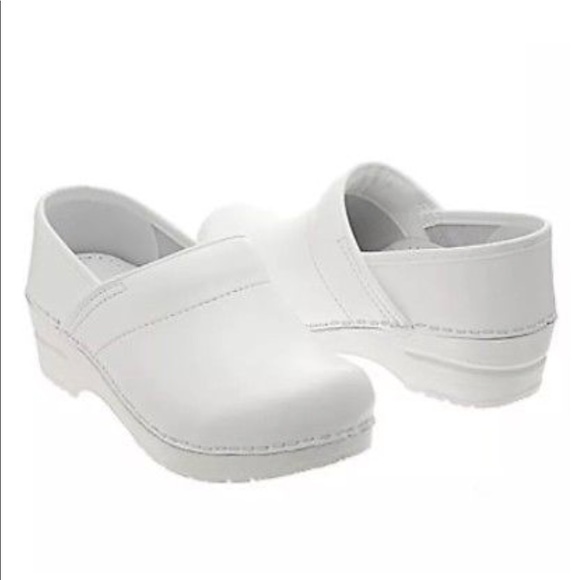 dansko white patent leather nursing shoes